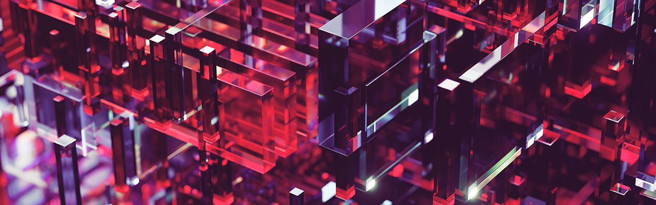 Abstract glass cubes