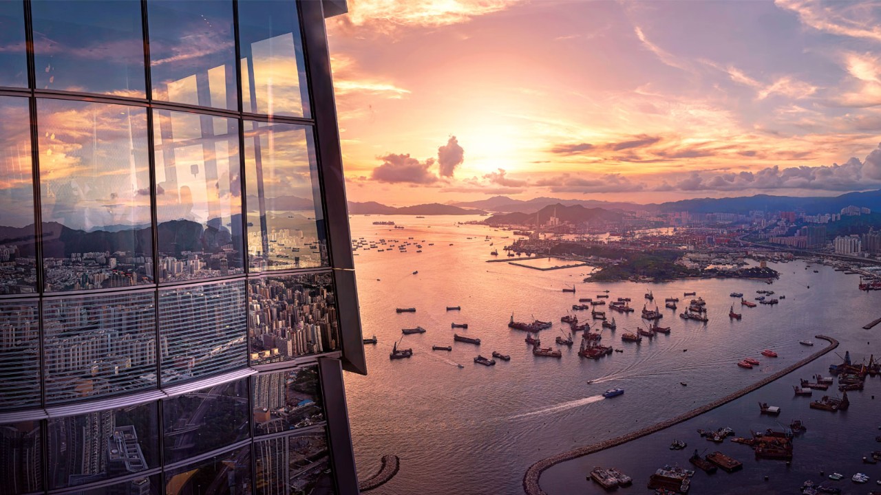Hongkong sunset view