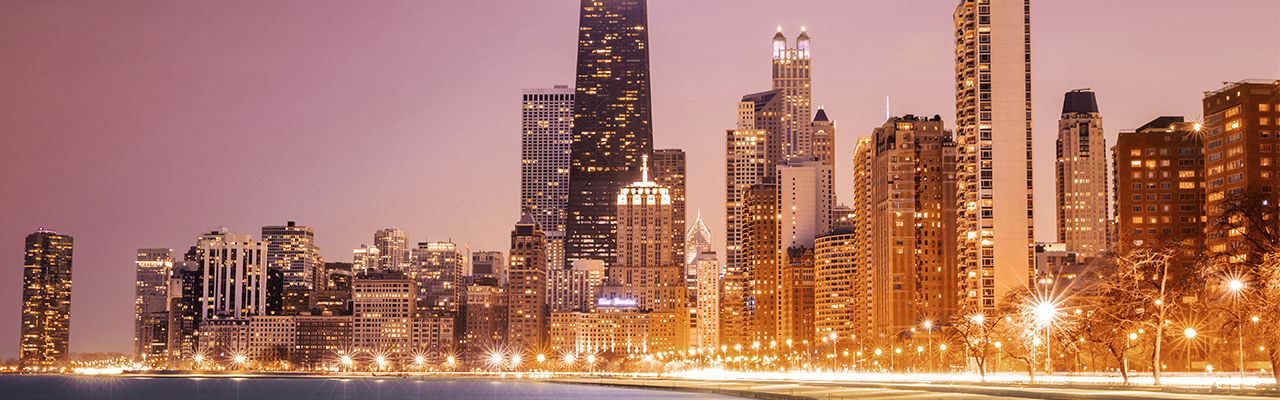 Chicago night cityscape